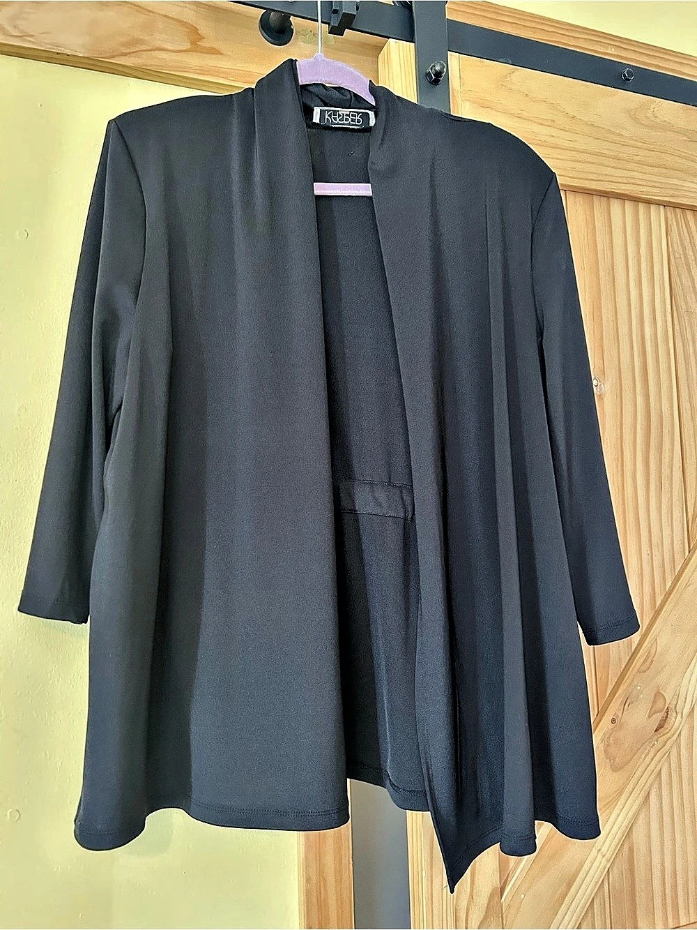 Kasper Draped Open-Front Jacket Black